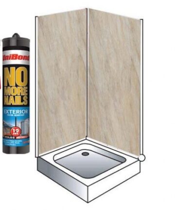 Shower Wall Panel Kit to Cover 2 x 1000 Walls 5MM Pergamon Marble 250MM Wide