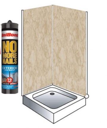 Travertine Marble Shower Wall Panels Kit 1000MM x 2.4m X 10mm 2 Sided Cubicle Fitting