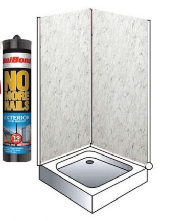 White Marble Shower Wall Panels Kit 1000MM x 2.4m X 10mm 2 Sided Cubicle