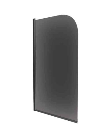 800 Curved Bath Screen Light Black Profile With Glass Reversible Denver