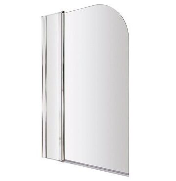 1400 Hinged Straight Curved Top Bath Screen + Fixed Panel
