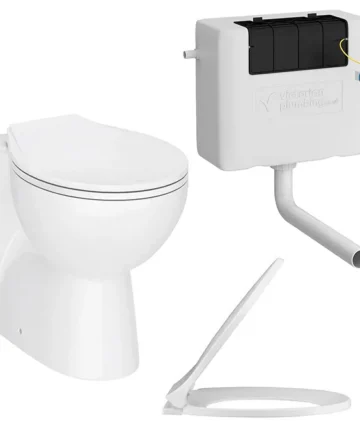 Ceramic BTW Toilet Pan with Soft-Close Seat + Dual Flush Concealed Cistern