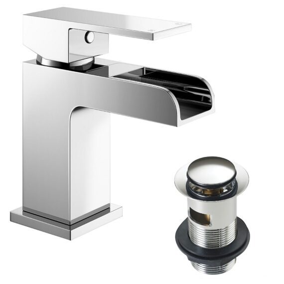 Square Over Head 3 Way Rigid Riser Basin Mixer Tap Set – Shower Panels