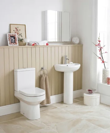 Harmony 4 Piece Bathroom Suite - CC Toilet & 1TH Basin with Pedestal 500mm Wide Basin