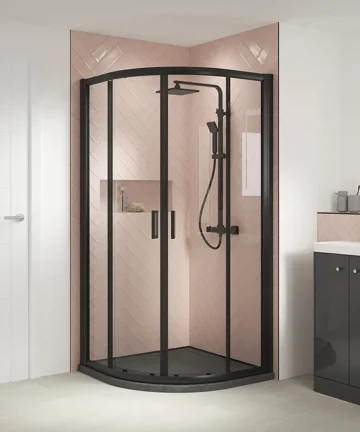 Black Profile Quadrant Shower Enclosure 900 x 900mm
