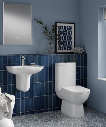 Nuie Renoir 4-Piece Modern Bathroom Suite (with Semi Pedestal) 450mm Basin