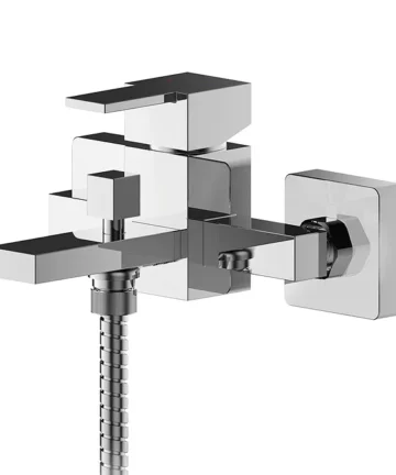 Sanford Chrome Wall Mounted Bath Shower Mixer + Shower Kit