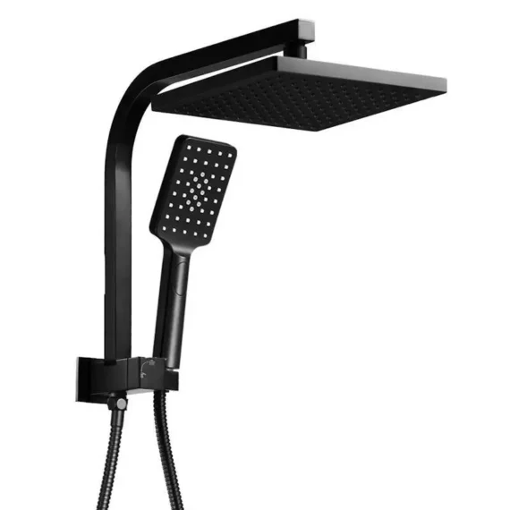 Panel Rigid Riser Square Rigid Riser Shower Matt Black – Shower Panels