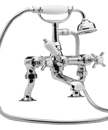 Luxury Beaumont 3/4 Inch Cranked Bath Shower Mixer - Chrome