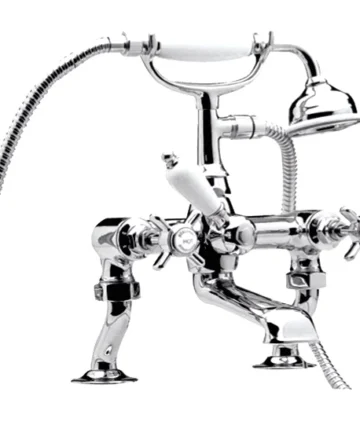Traditional 3/4" Cranked Bath Shower Mixer - Chrome