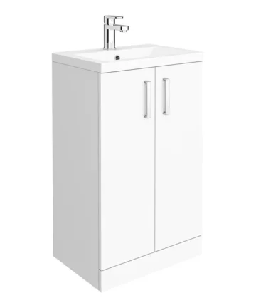 Pallas 500 Modern Gloss White Floor Standing Vanity Unit